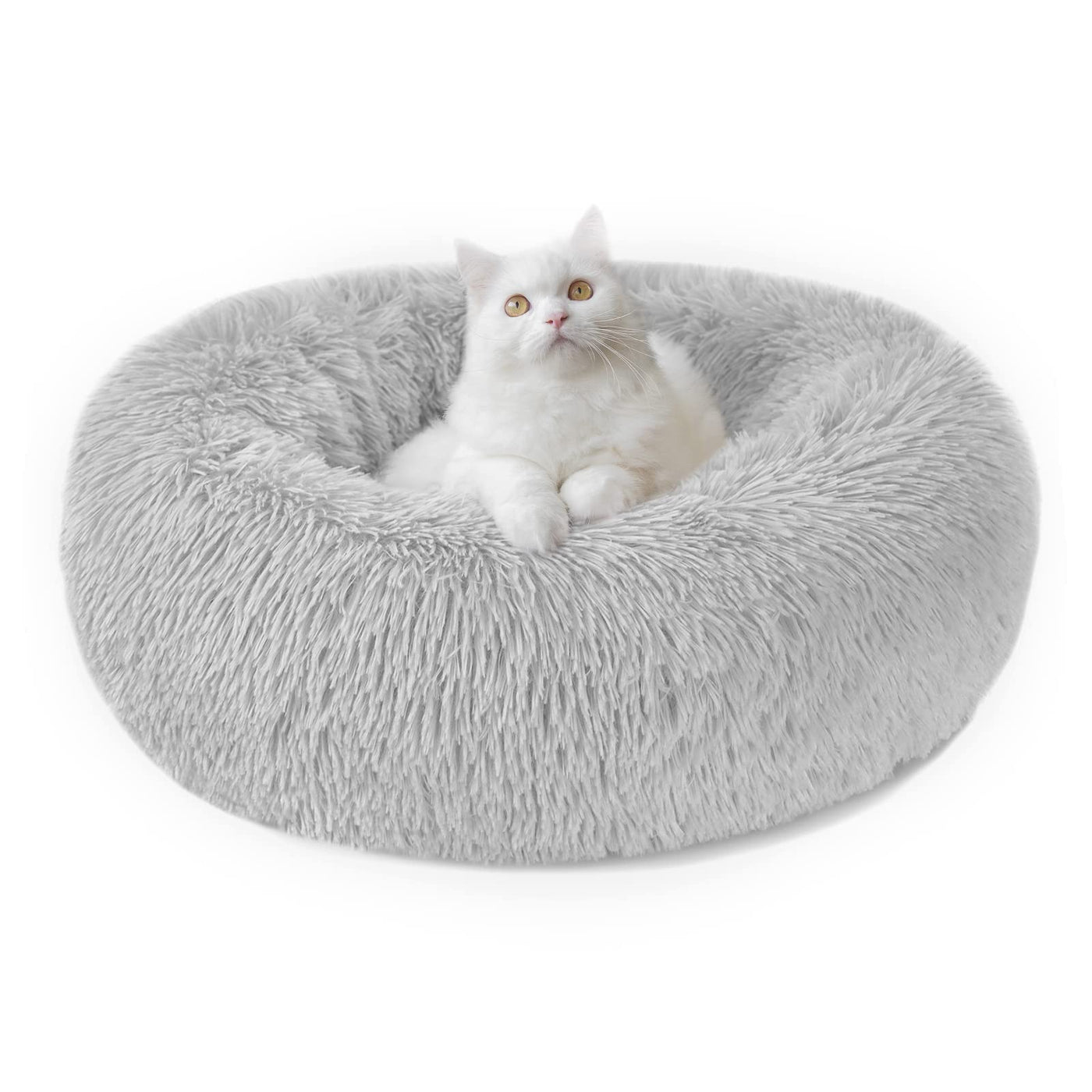 Lit pour chat Lit pour chien Fluffy Round - Donut Cuddly Cat Cushion Cat Basket Washable