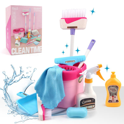 Set de balai pour enfants, set de pelle et balai 12pcs kids cleaning set