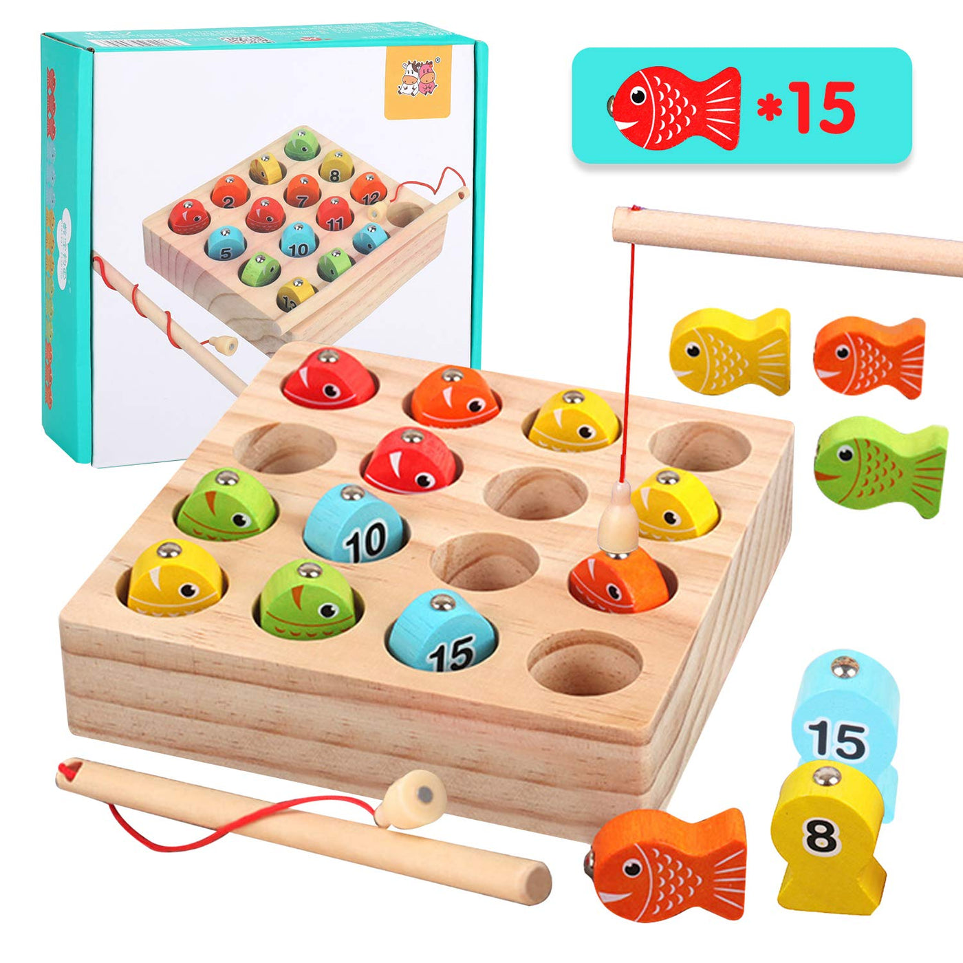 Magnetic fishing game, fish fishing game motor activity toy