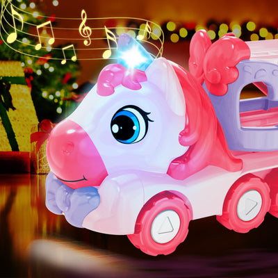 Car toy 5 in 1 truck toy for toddler, lights and music