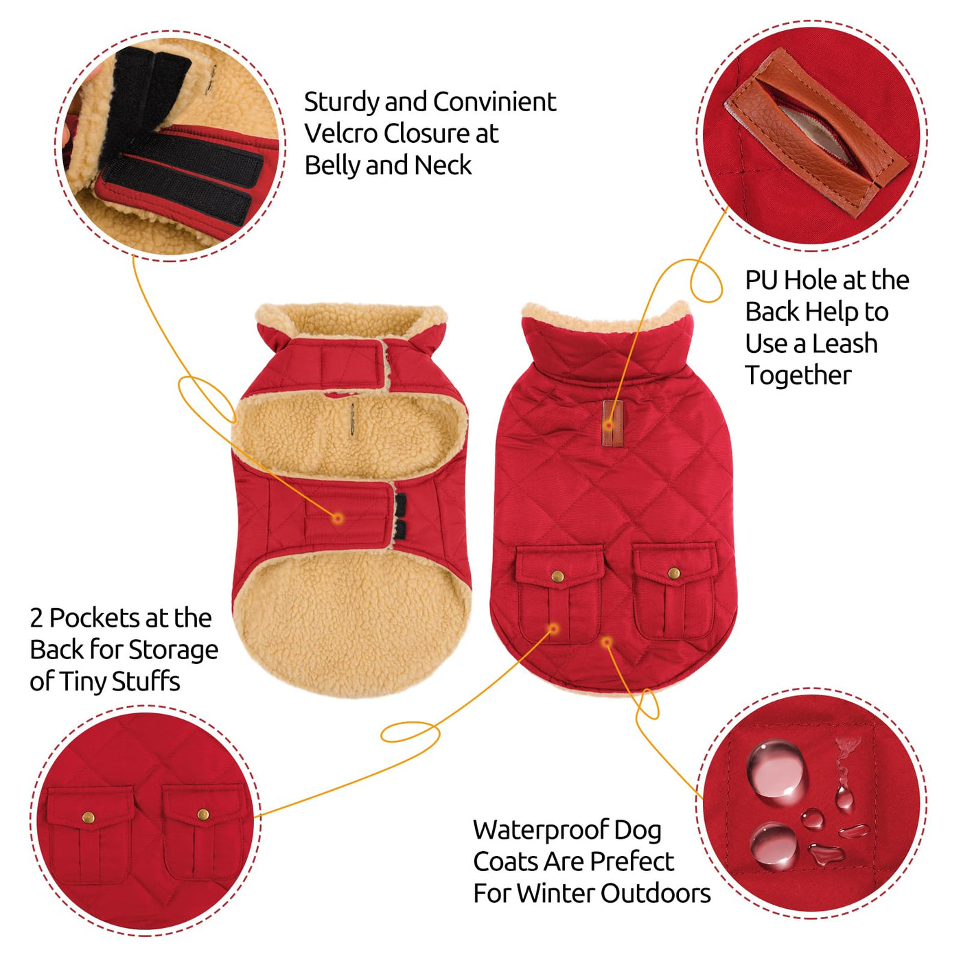 Winter Coat Dog Coat, Warm Winter Jackets with Fleece for Dogs