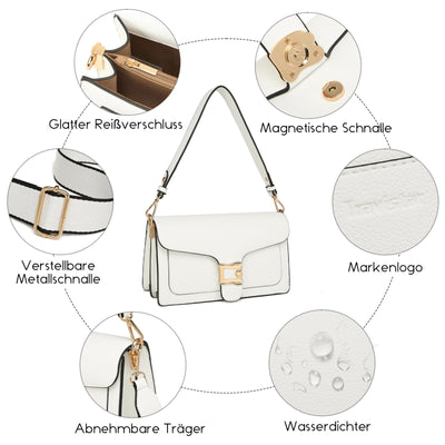 Sac à bandoulière sac de soirée pochette avec 2 bandoulières détachables fentes pour cartes de crédit