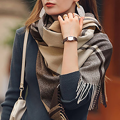 scarf thick knitted scarf plaid neckerchief scarf poncho
