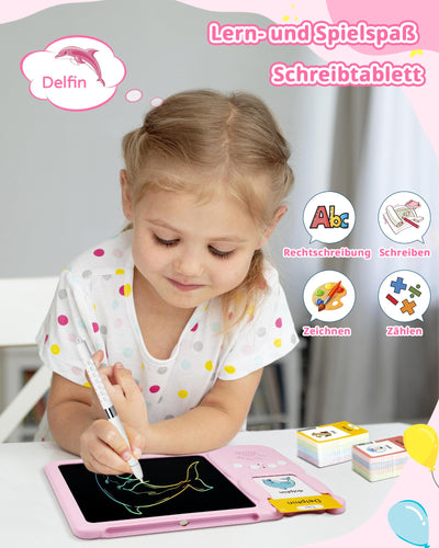 Learning toys, German and English learning for children, 510 words speaking flash cards with LCD writing tablet