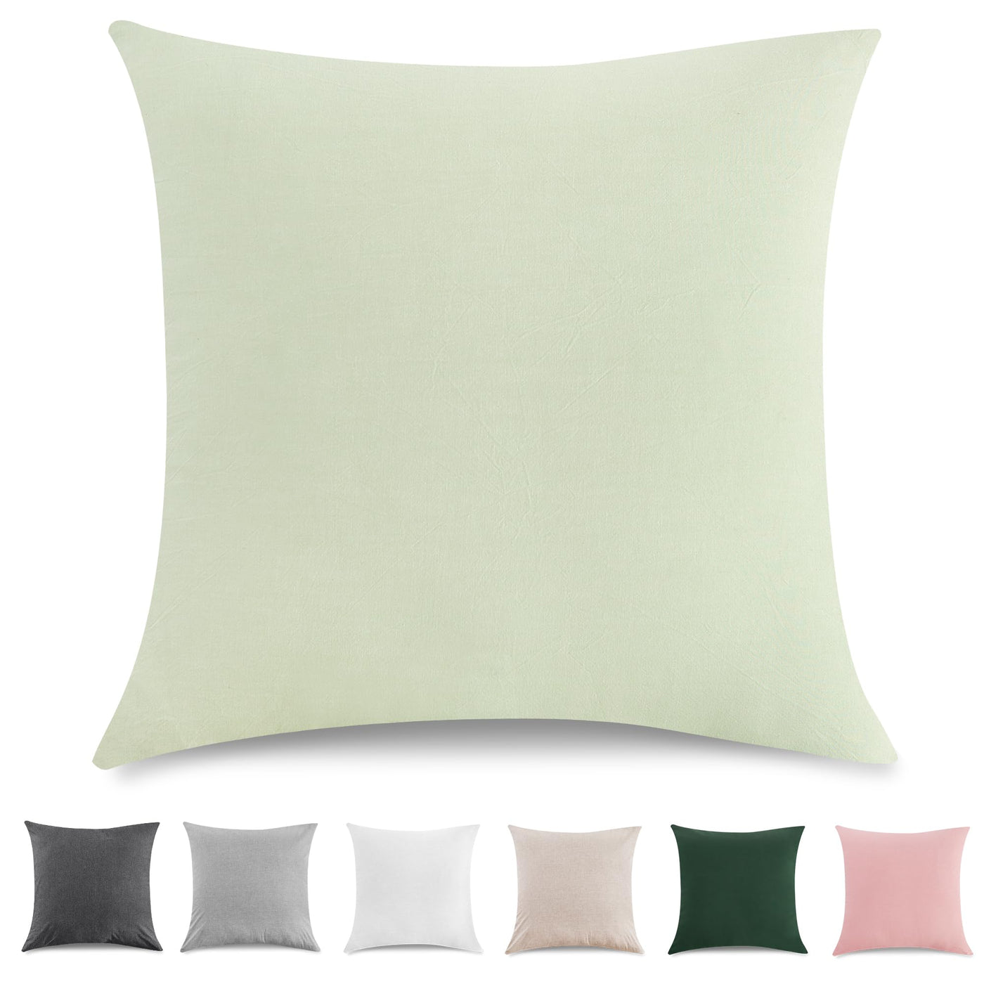 Cushion cover set of 2 - Washed cotton cushion covers with a look and breathable cushion cover