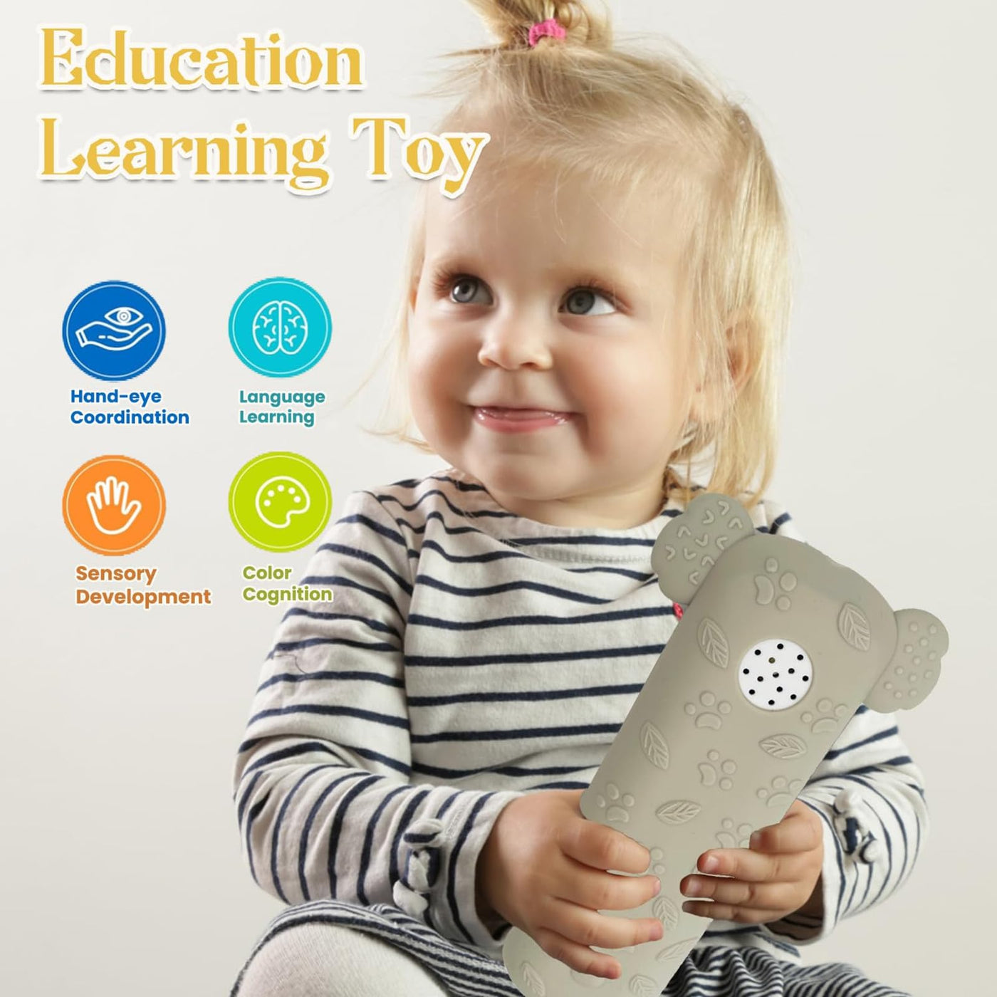 Baby remote control toy, musical toys for babies with English/French/Spanish, educational toy with songs and sounds