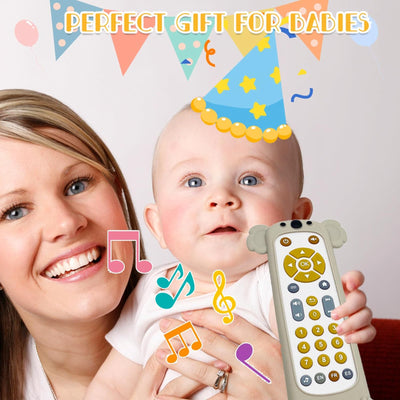Baby remote control toy, musical toys for babies with English/French/Spanish, educational toy with songs and sounds