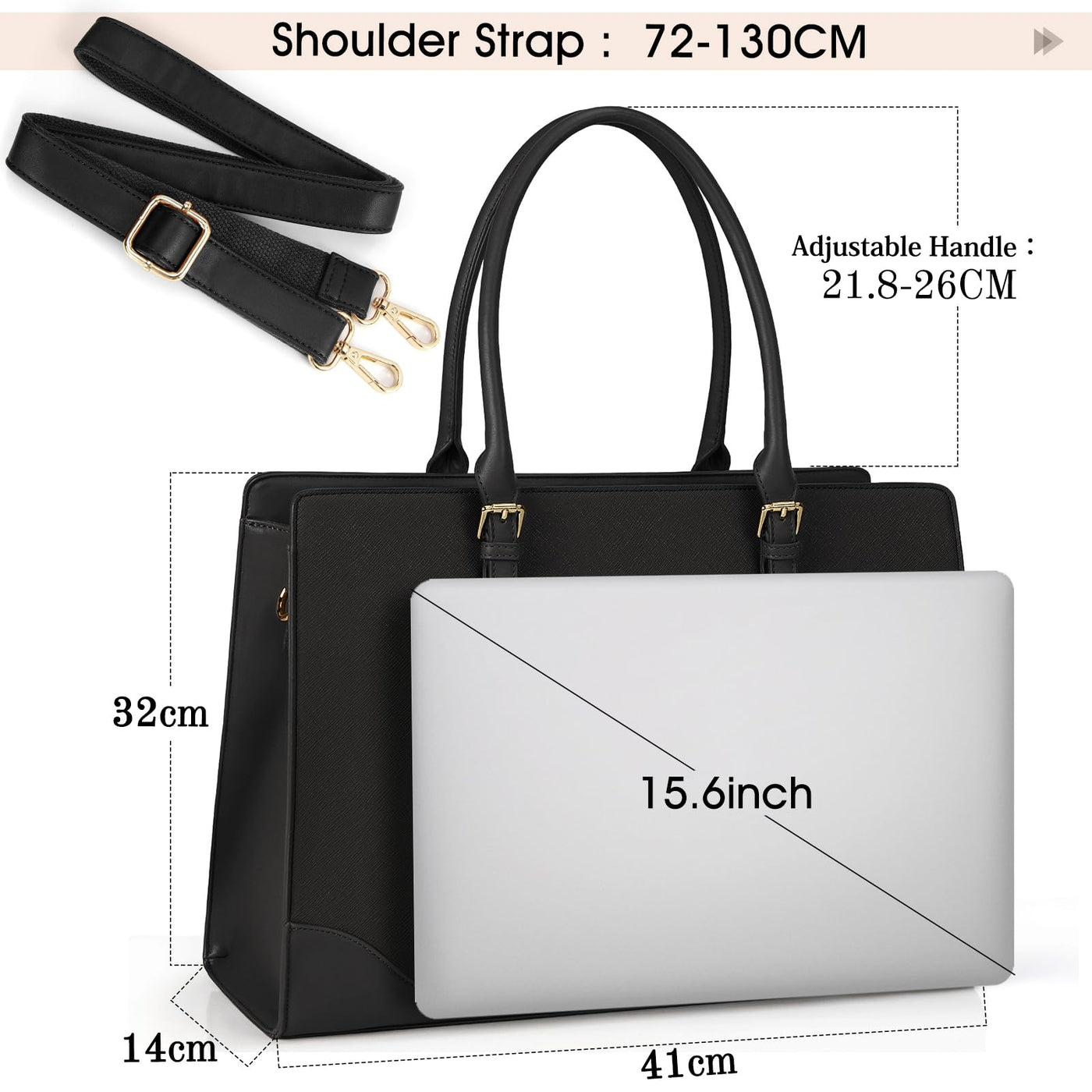 Handtasche Shopper große Tasche PU-Leder Arbeitstasche Umhängetasche Tasche für die Arbeit Schule