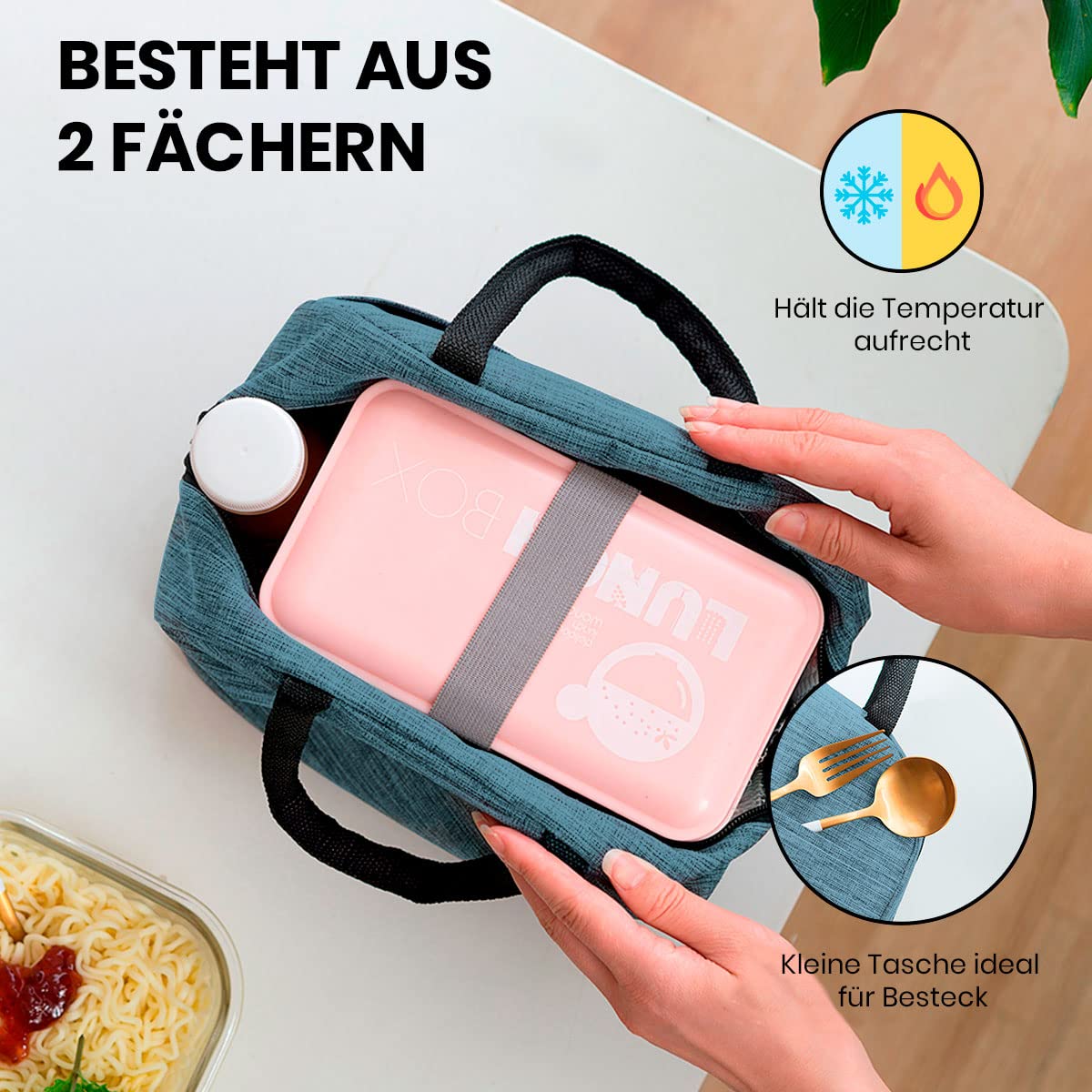 Kühltasche, Lunchbag, Thermotasche mit Folienfutter, isolierte Lunchbag