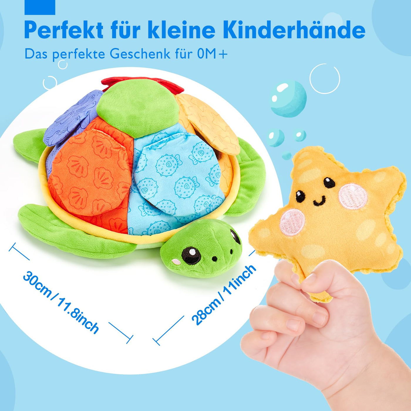 Jouet sensoriel en forme de tortue pour combiner les couleurs, les mots et les créatures marines