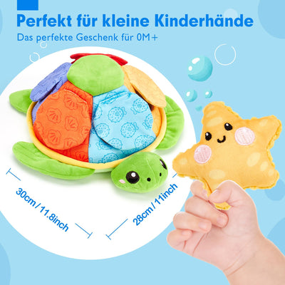 Jouet sensoriel en forme de tortue pour combiner les couleurs, les mots et les créatures marines