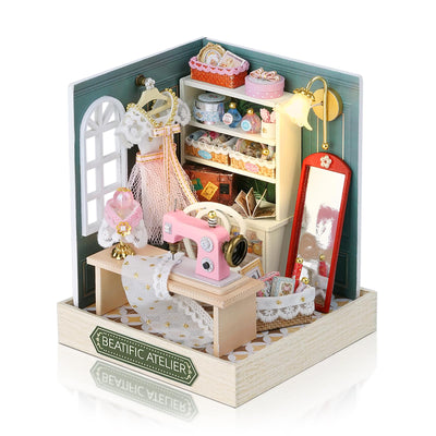 DIY doll's house miniature with tools craft kit, miniature doll's house to build yourself, small decorative doll's house kit