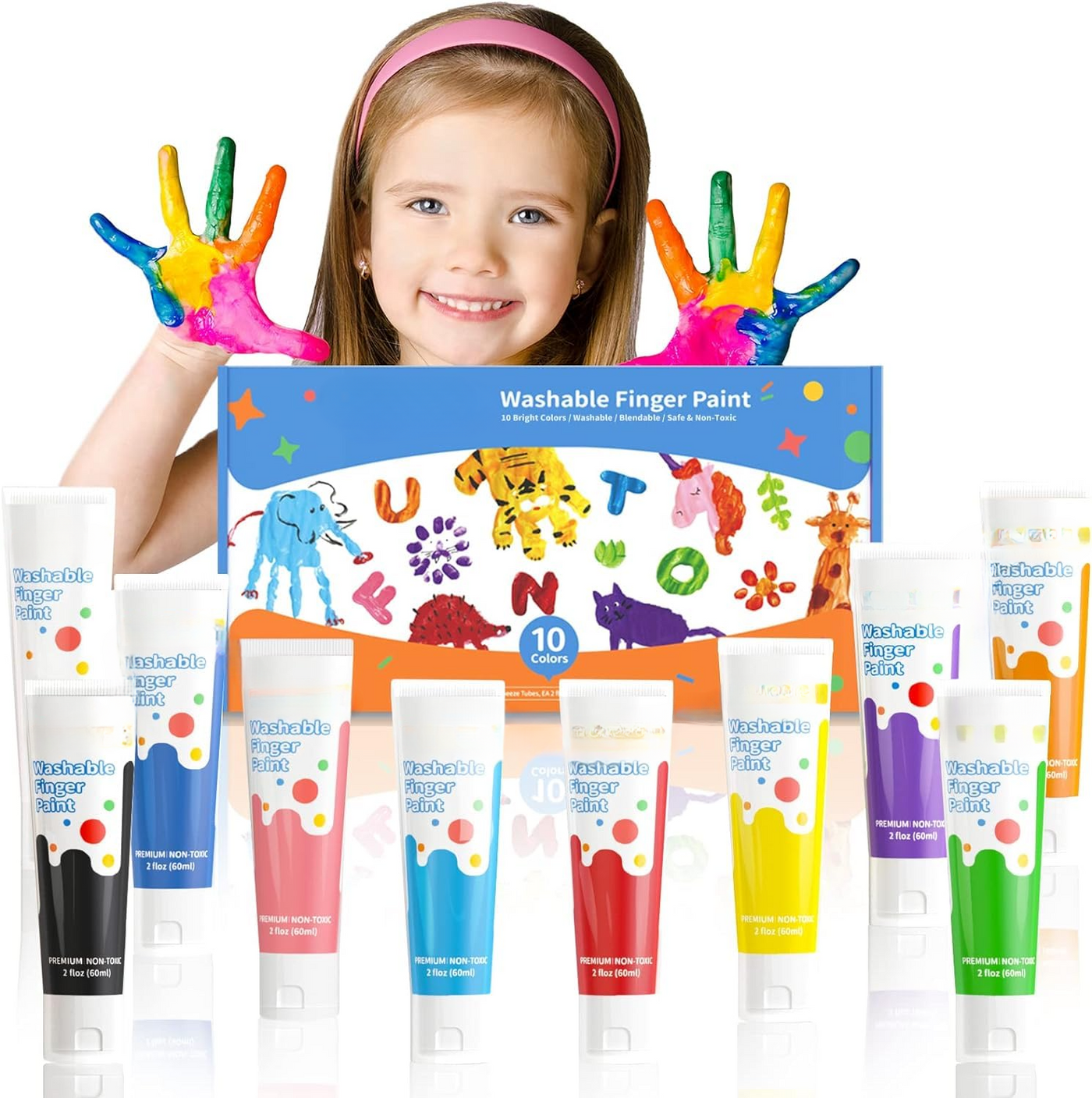 Peinture au doigt pour enfants, peinture au doigt artistique, lavable, non toxique, accessoires de peinture sûrs pour les enfants