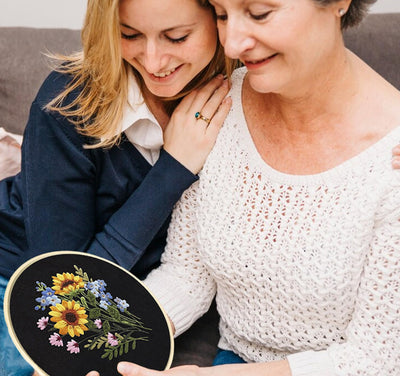 Canvas tote bag embroidery kit, DIY handmade cross stitch bag tote bag with embroidery