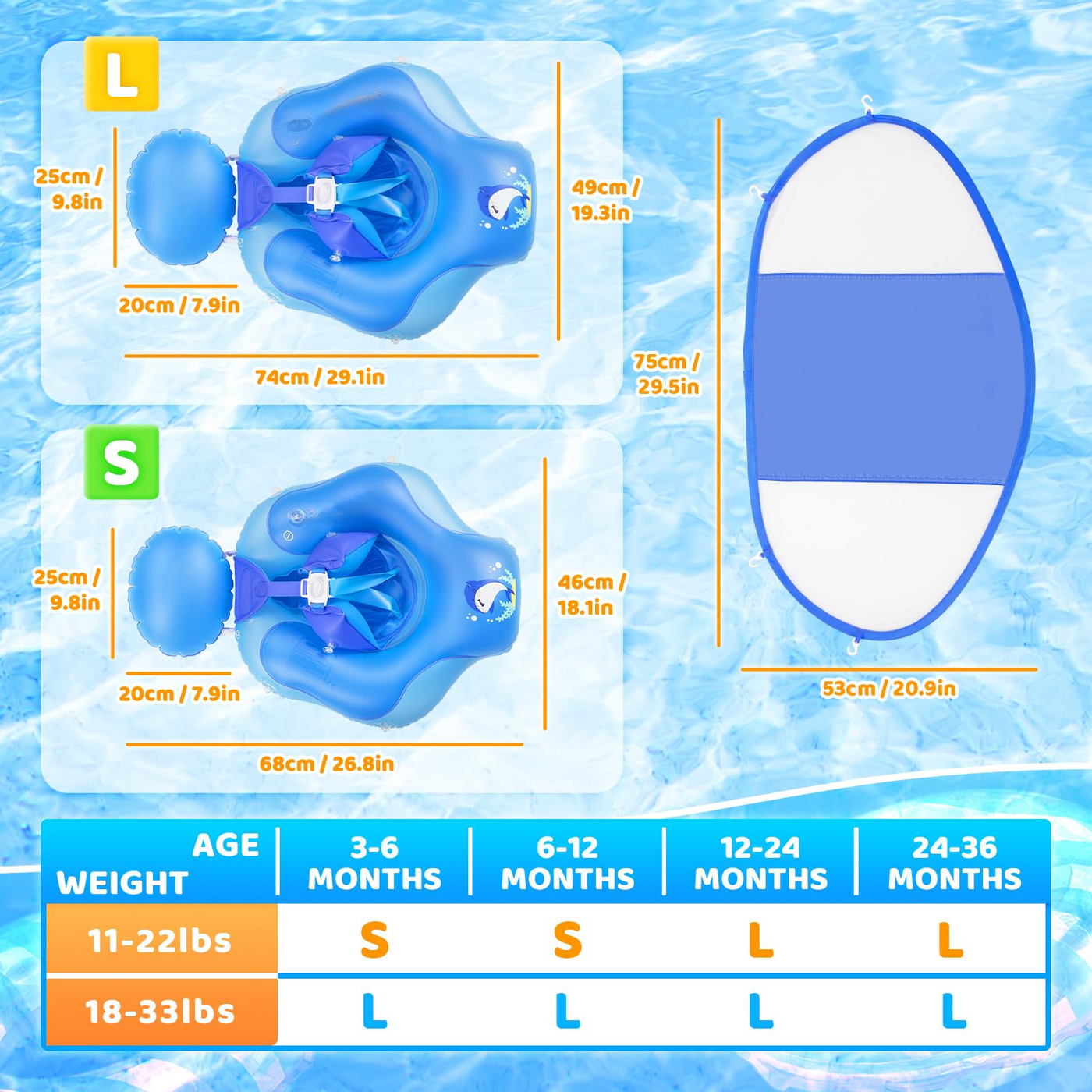 Schwimmring Baby, Schwimmhilfe Baby für den Pool, verstellbarer Sicherheitssitz