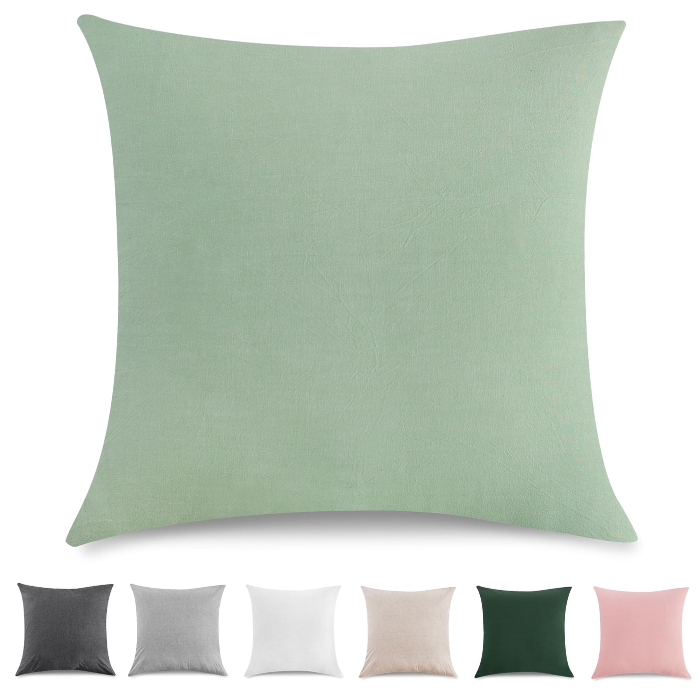 Cushion cover set of 2 - Washed cotton cushion covers with a look and breathable cushion cover