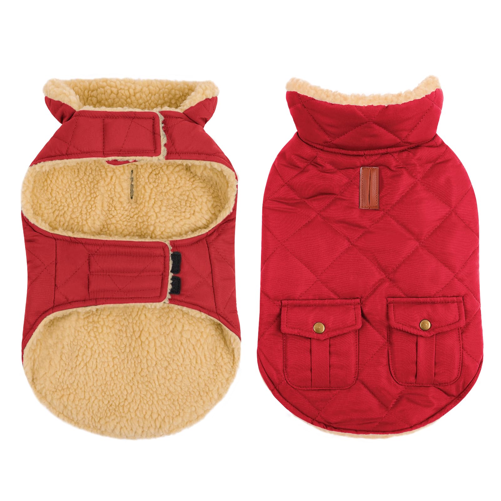 Wintermantel Hundemantel, Warme Winterjacken mit Fleece für Hunde