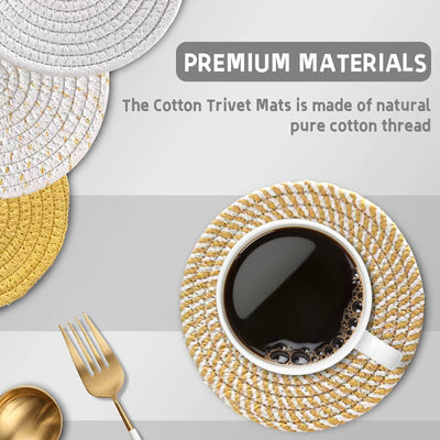 Support de Pot Chaud de Tapis de Tissage de Fil de Coton