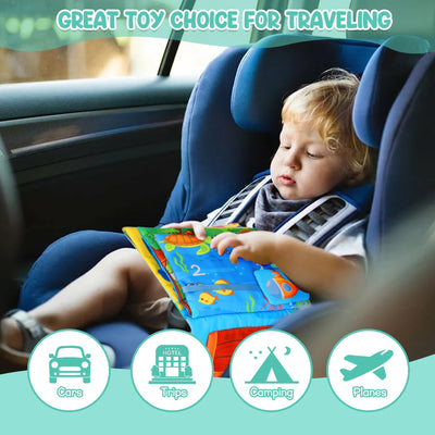 fabric book baby, baby mirror toy with crackle book, baby toy toy quiet book