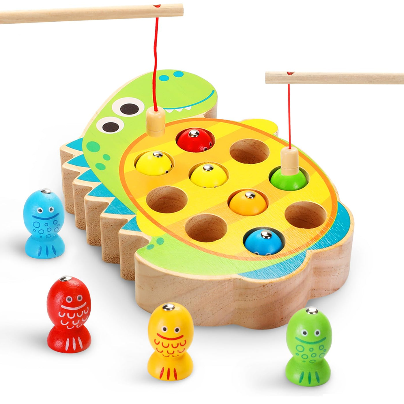 Magnetic fishing game, wooden toy, children's toy, fishing game, motor skills toy, educational toy