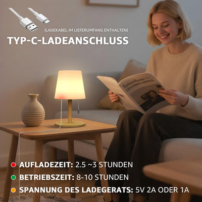 LED Outdoor Table Lamp with 8 Colors Cordless Lamp