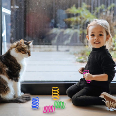 Jouet pour chat 20 pièces, plumes spirales en plastique colorées et créatives