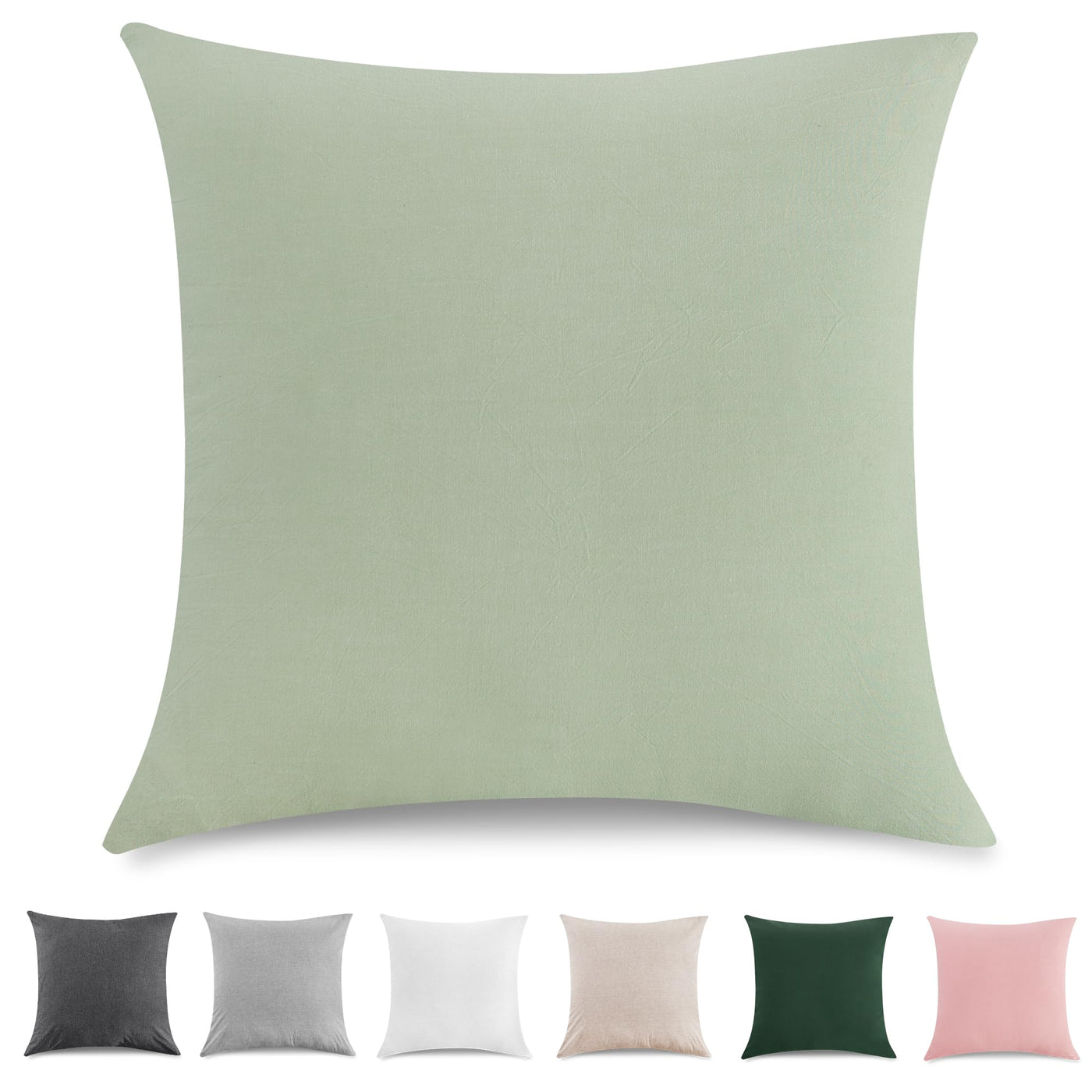 Cushion cover set of 2 - Washed cotton cushion covers with a look and breathable cushion cover