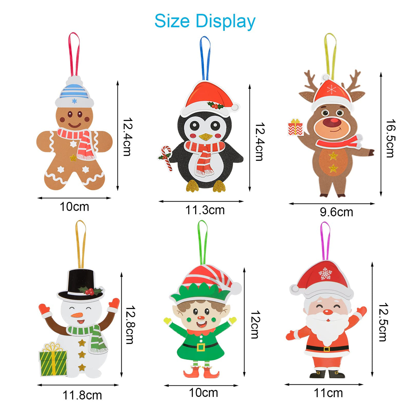 Weihnachtliche Tier-Bastelsets für Kinder Weihnachtliche Kreativ-Sets zum Basteln mit Moosgummi-Aufklebern
