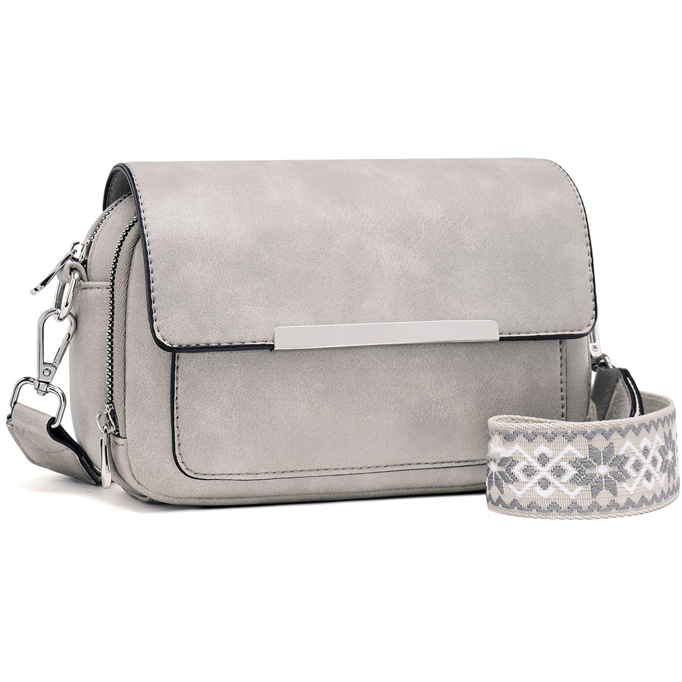 Handy Umhängetasche, Vegan Leder Crossbody Bag Umhängetasche mit verstellbarem abnehmbarem breitem Riemen
