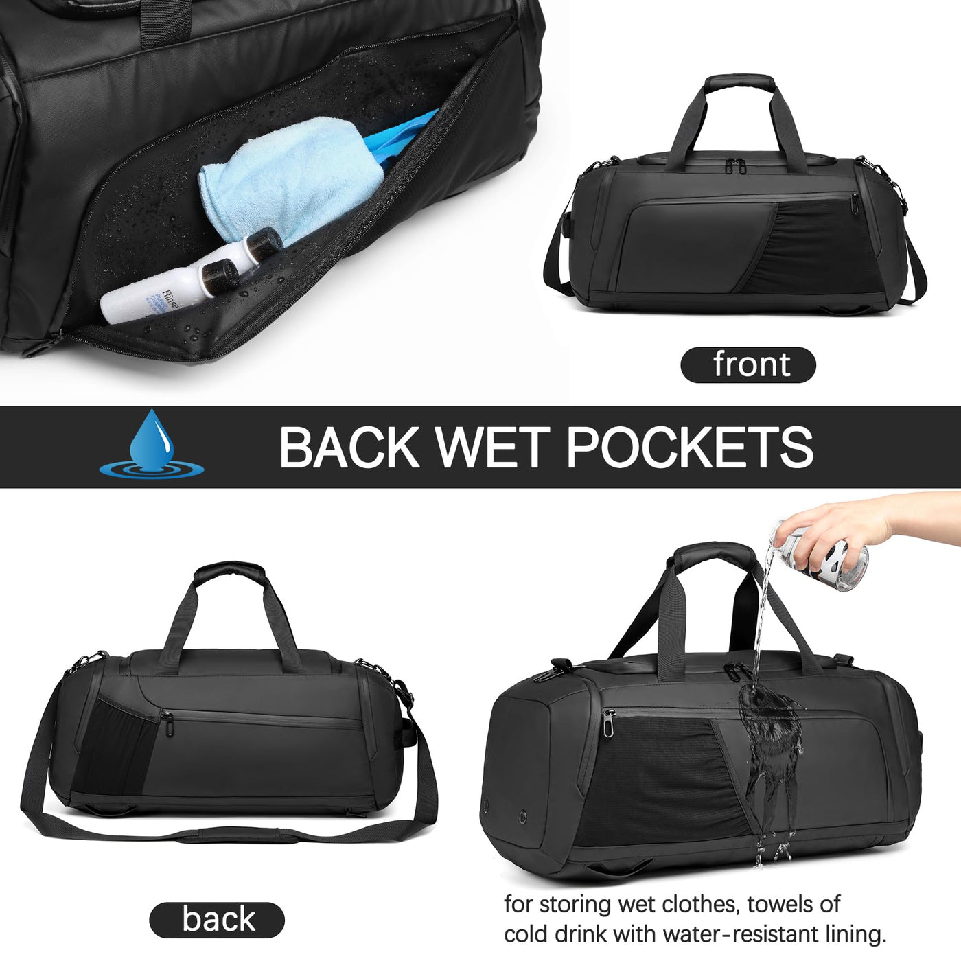 Sports bags with shoe compartment