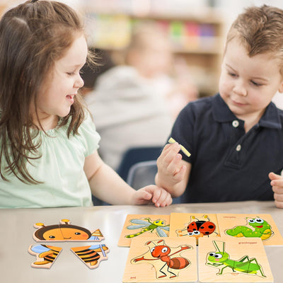 Puzzle, 8 piece wooden puzzle, animal puzzle wood gift for baby and toddler