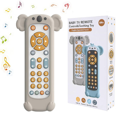 Baby remote control toy, musical toys for babies with English/French/Spanish, educational toy with songs and sounds
