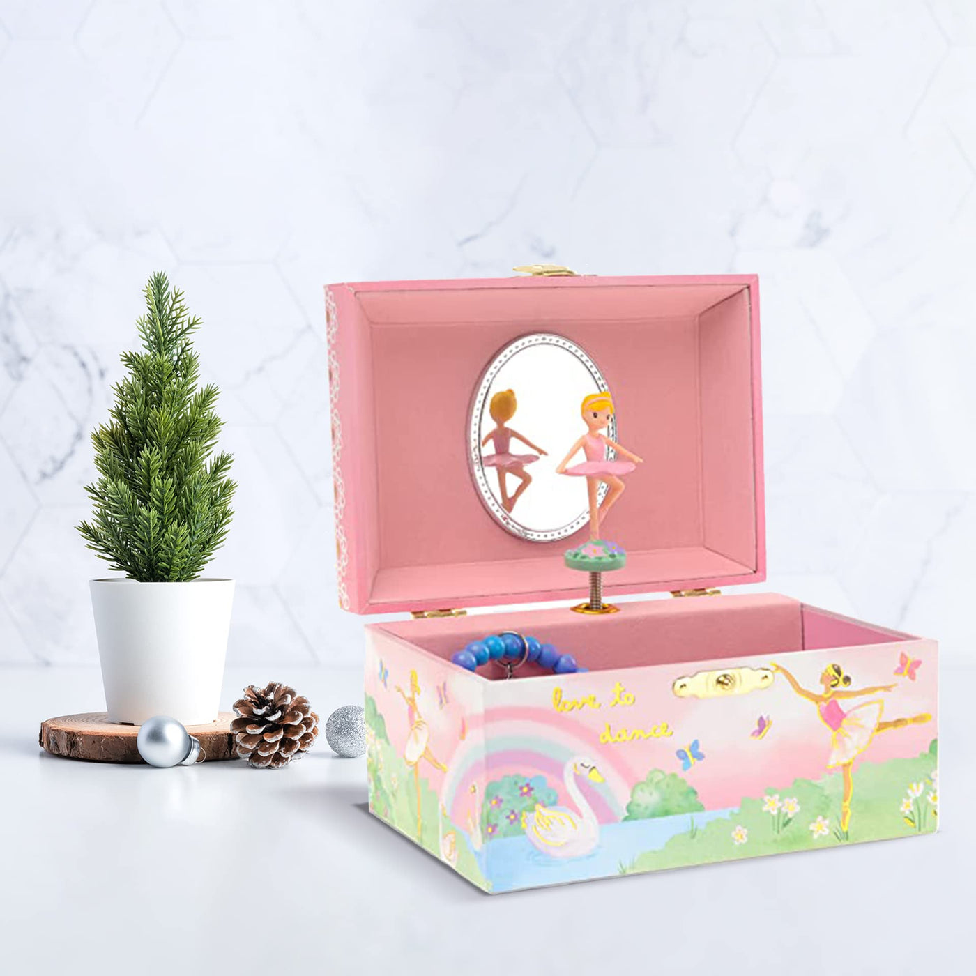 Jewelry box with spinning ballerina music box Ballerina