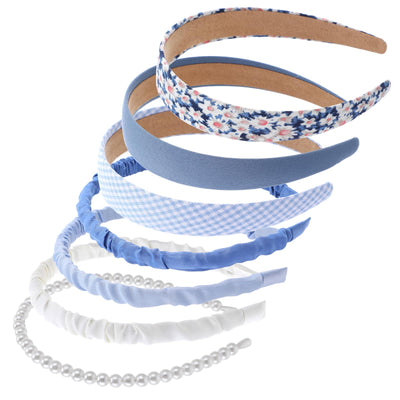 Serre-têtes à la mode Set de 7 serre-têtes antidérapants Bandeaux multicolores en tissu mignon et scintillant