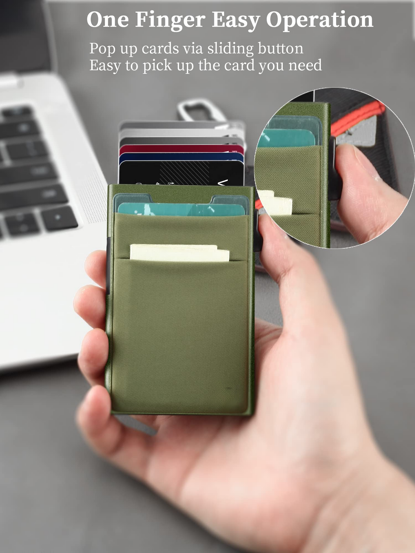 Portefeuille minimaliste - Porte-cartes avec protection RFID - Portefeuille à rabat - Porte-cartes de crédit étroit avec pochette à monnaie