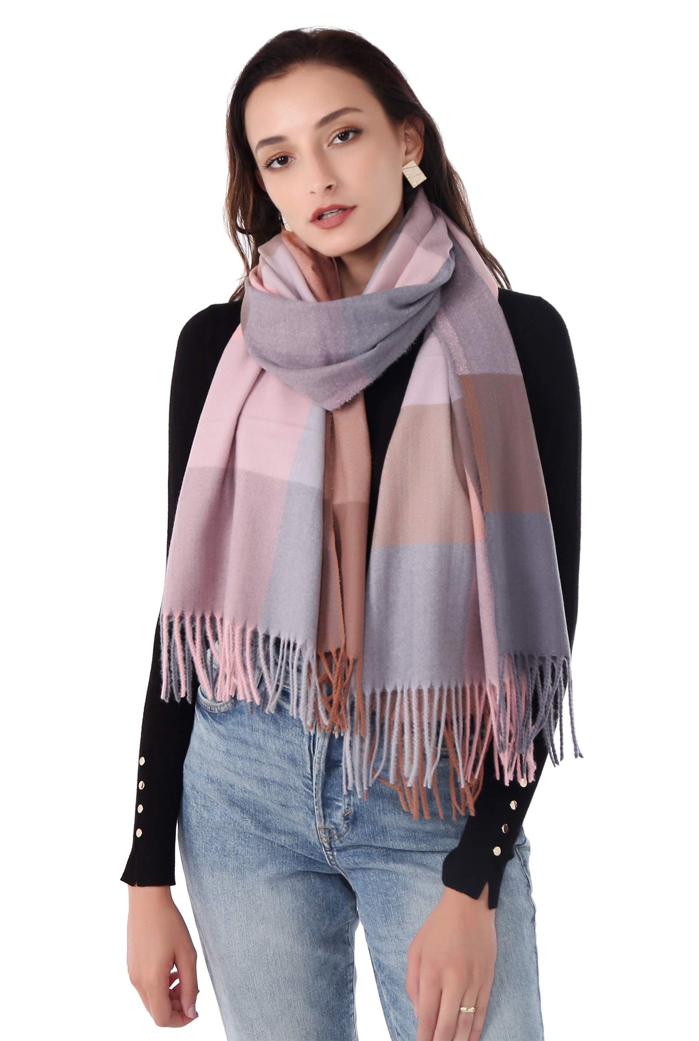 Plaid Warm blanket scarf for winter