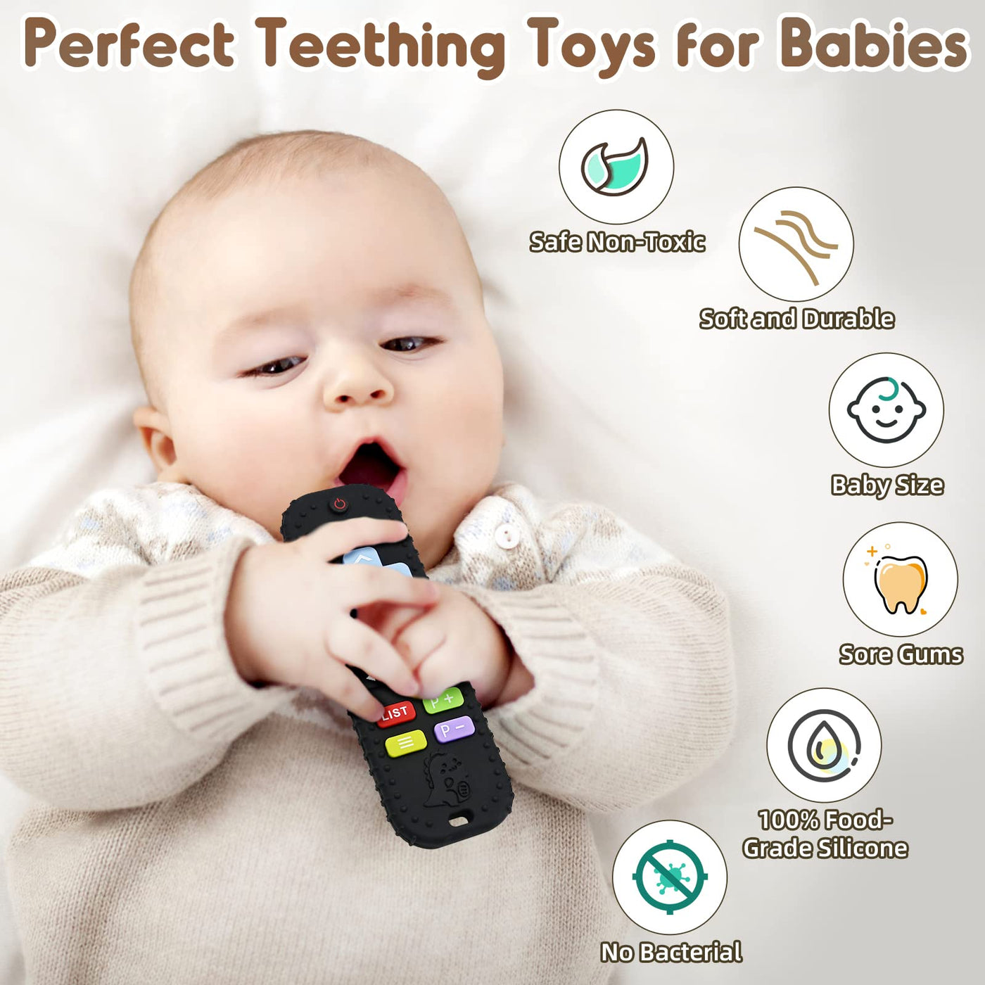 Teething rings, remote control baby teething aid toddler