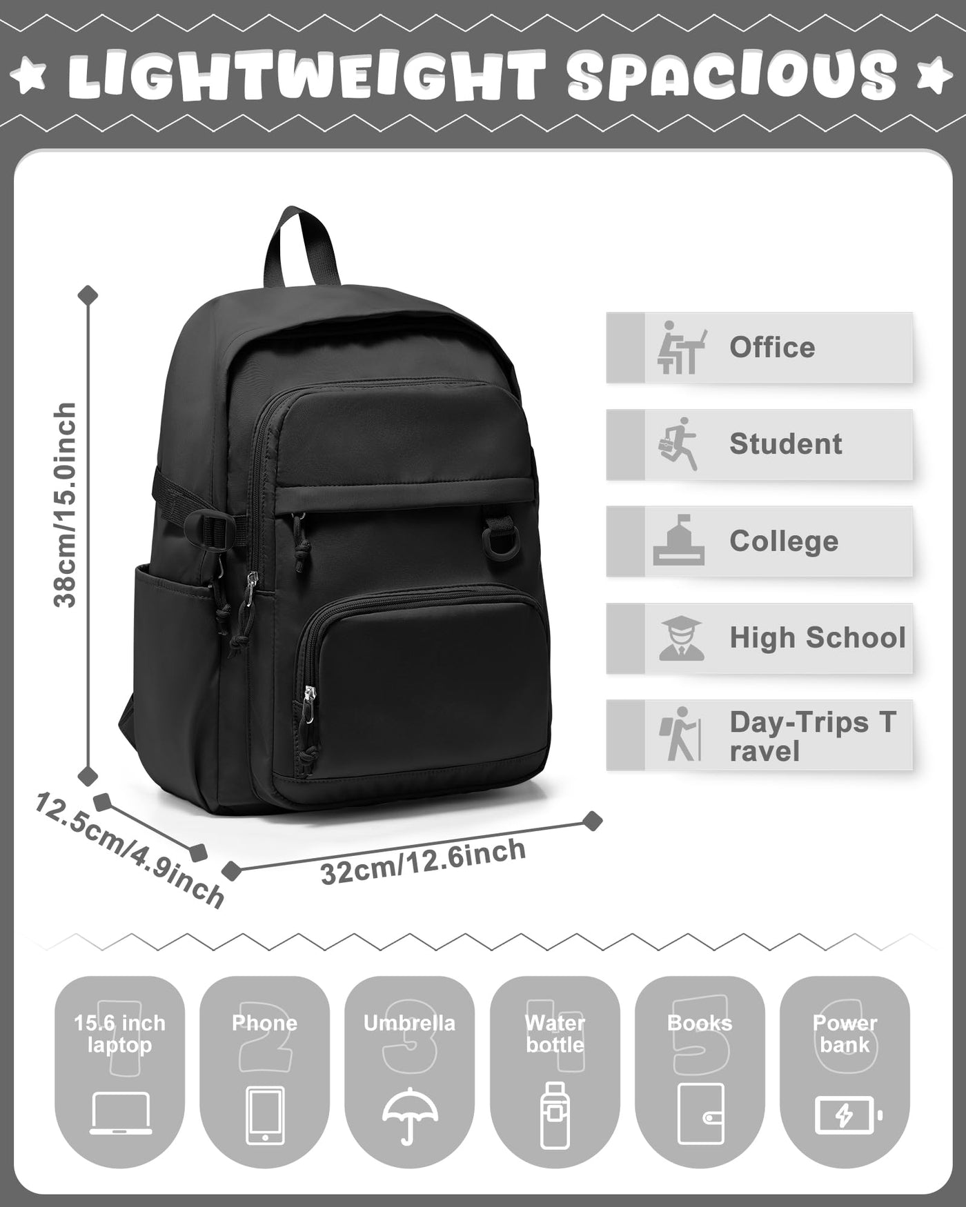 Leichter Schulrucksack Teenager, Rucksack Univcersity