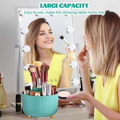 360° Make up Organizer, Brush Holder Cosmetic Storage with 5 compartments