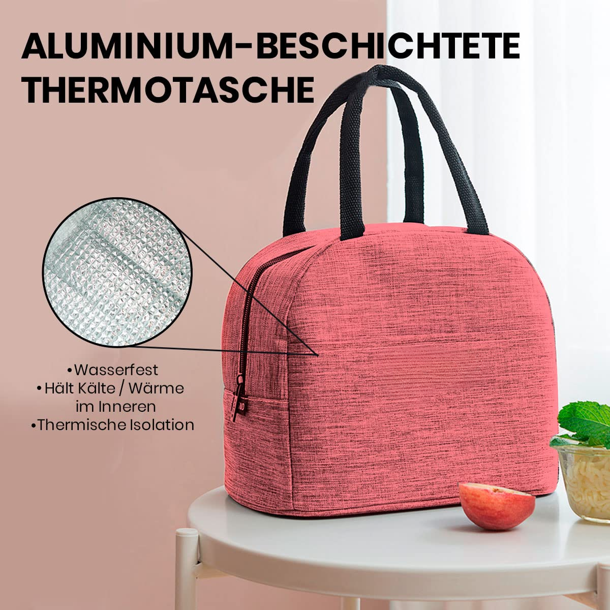 Kühltasche, Lunchbag, Thermotasche mit Folienfutter, isolierte Lunchbag