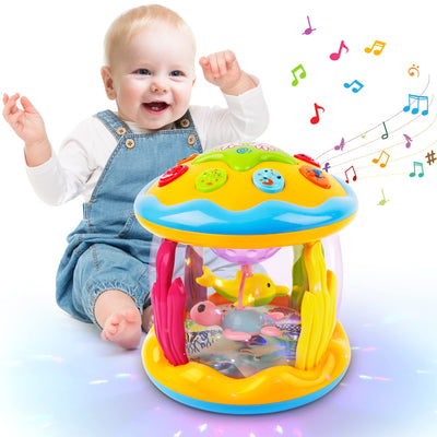 Rotating projector children's toy with light & music, children