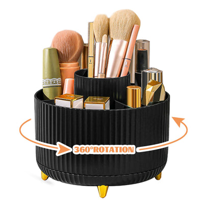 360° Make up Organizer, Brush Holder Cosmetic Storage with 5 compartments