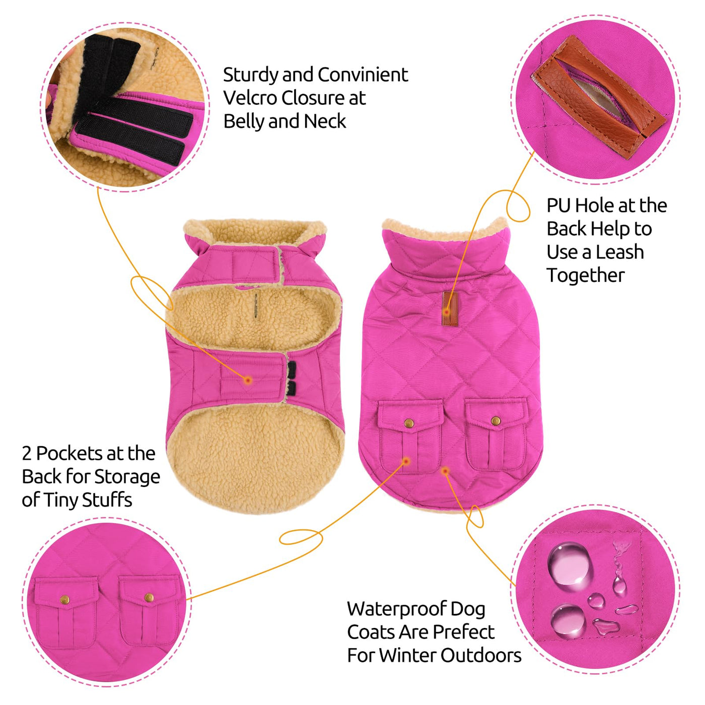 Winter Coat Dog Coat, Warm Winter Jackets with Fleece for Dogs