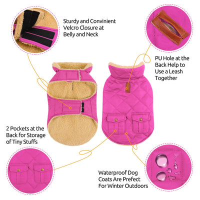 Winter Coat Dog Coat, Warm Winter Jackets with Fleece for Dogs