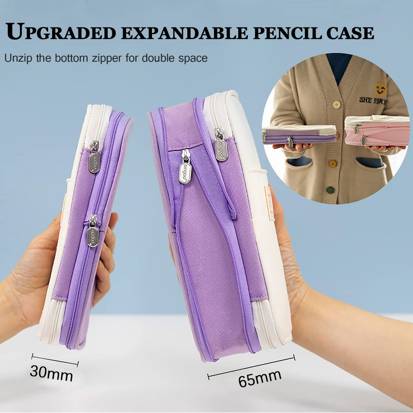 Pencil case with large capacity, pencil case teenager, pencil bag for student adult, pencil case large for school & office