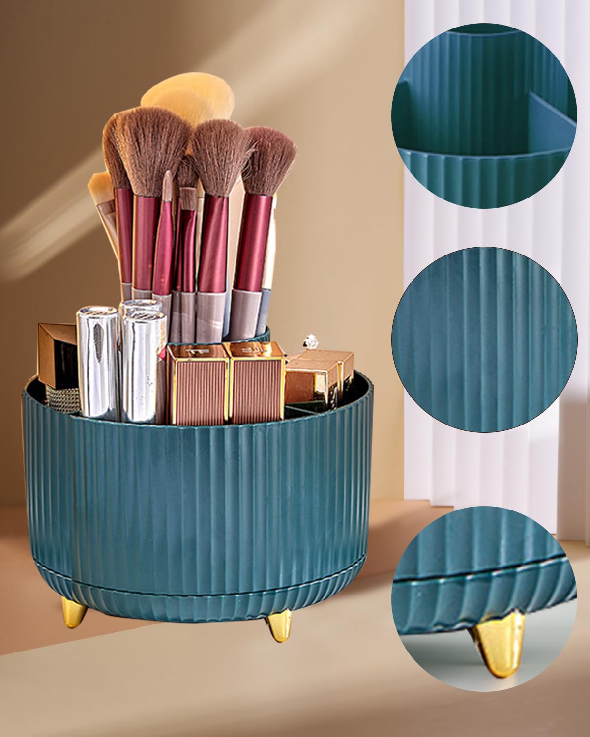 Cosmetic Makeup Organizer, 360°Rotatable Brush Organizer