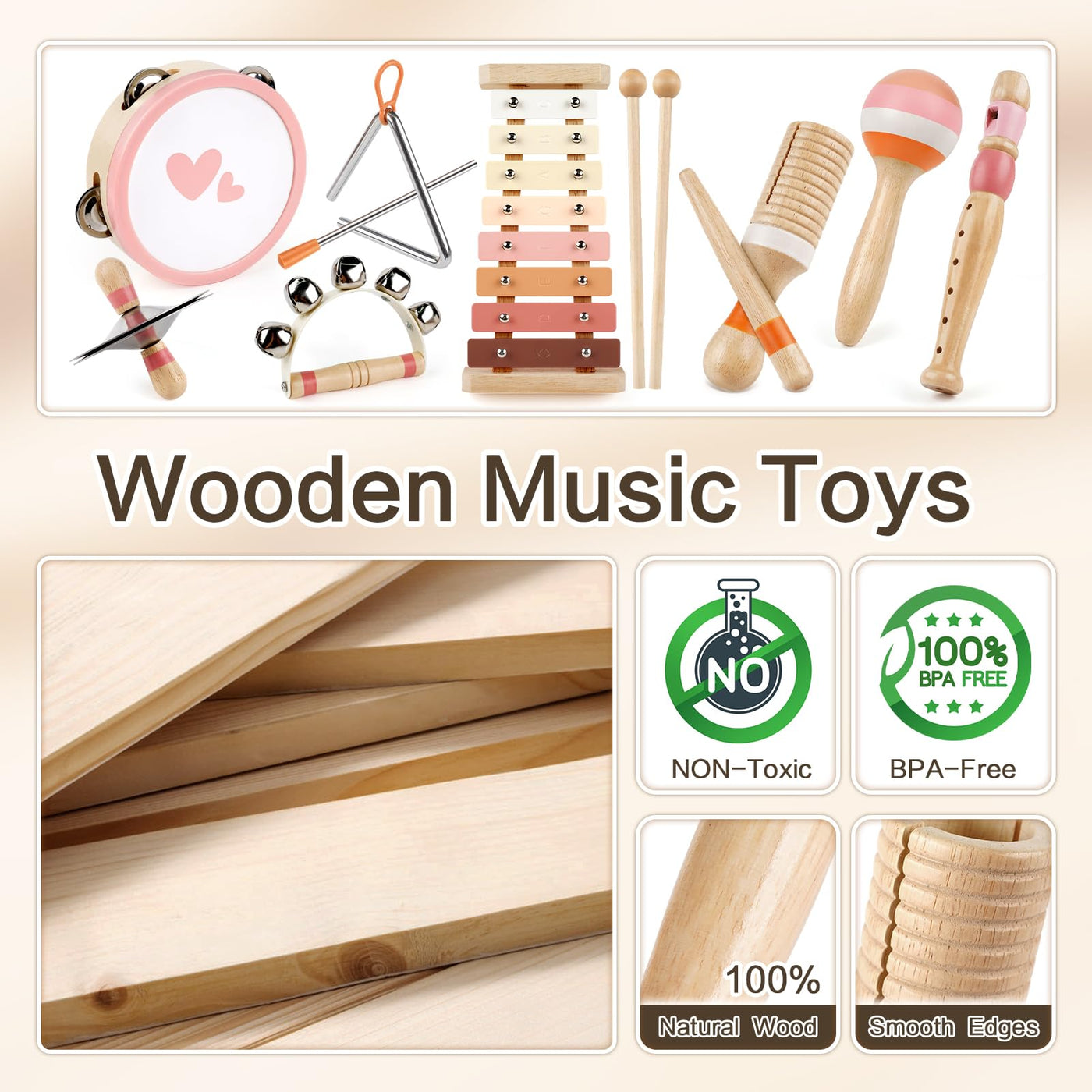 Instruments de musique enfants xylophone tambour tambours jouets d'enfants