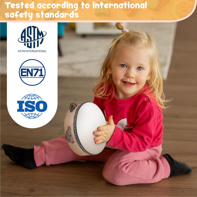 Internationales hölzernes Musikset für Kleinkinder und Kinder, umweltfreundliches Musikset mit Aufbewahrungstasche aus Baumwolle