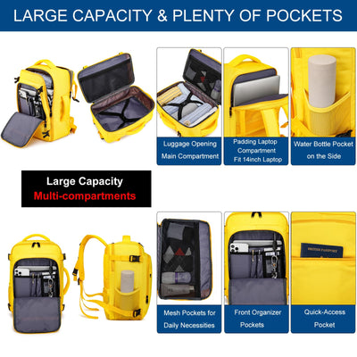 Hand luggage backpack with separate one-inch computer compartment