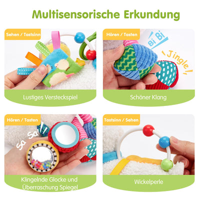 Jouet bébé peluche mouton, jouet de dentition sans BPA pour les jouets bébé